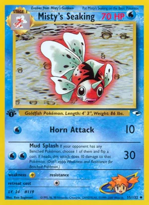 Misty's Seaking 055/132 Uncommon, Gym Heroes Pokémon TCG card