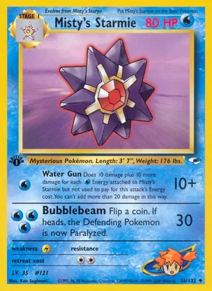 Misty's Starmie 056/132 Uncommon, Gym Heroes Pokémon TCG card