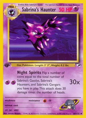 Sabrina's Haunter 058/132 Uncommon, Gym Heroes Pokémon TCG card
