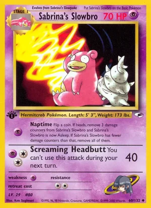Sabrina's Slowbro 060/132 Uncommon, Gym Heroes Pokémon TCG card