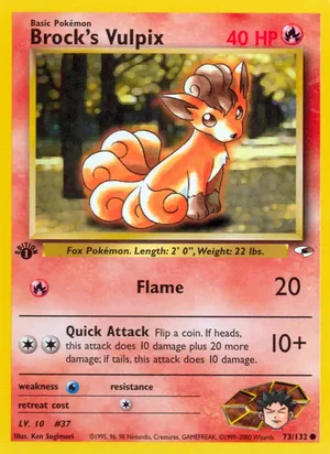 Brock's Vulpix 073/132 Common, Gym Heroes Pokémon TCG card