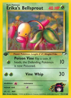 Erika's Bellsprout (75) 075/132 Common, Gym Heroes Pokémon TCG card