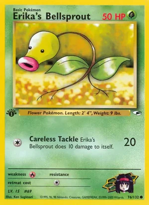 Erika's Bellsprout (76) 076/132 Common, Gym Heroes Pokémon TCG card