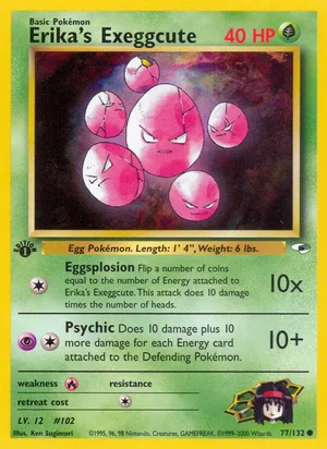 Erika's Exeggcute (77) 077/132 Common, Gym Heroes Pokémon TCG card