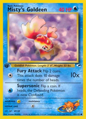 Misty's Goldeen (85) 085/132 Common, Gym Heroes Pokémon TCG card