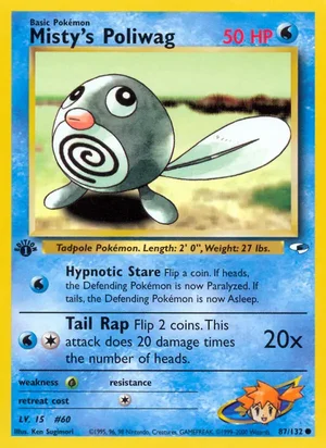 Misty's Poliwag 087/132 Common, Gym Heroes Pokémon TCG card