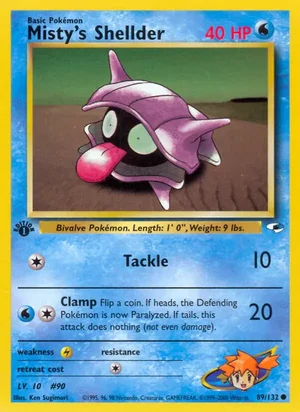 Misty's Shellder 089/132 Common, Gym Heroes Pokémon TCG card