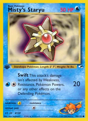 Misty's Staryu 090/132 Common, Gym Heroes Pokémon TCG card