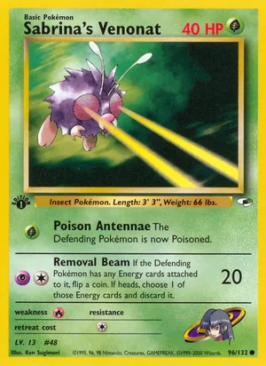 Sabrina's Venonat 096/132 Common, Gym Heroes Pokémon TCG card