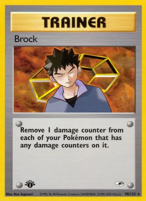 Brock (98) 098/132 Rare, Gym Heroes Pokémon TCG card
