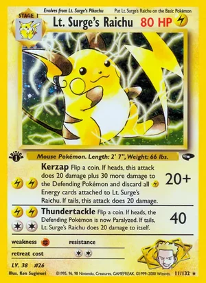 Lt. Surge's Raichu 11/132