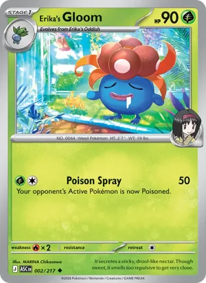 Erika's Gloom 002/217 Uncommon, Ascended Heroes Pokémon TCG card