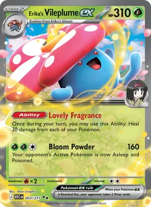 Erika's Vileplume ex 003/217 Double Rare, Ascended Heroes Pokémon TCG card