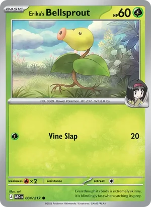 Erika's Bellsprout 004/217 Common, Ascended Heroes Pokémon TCG card