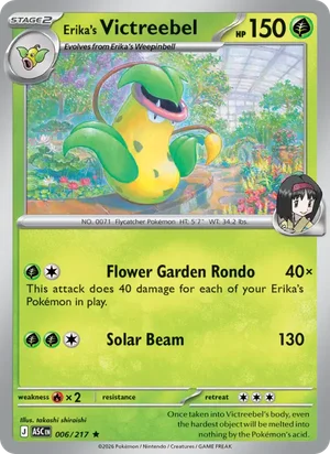 Erika's Victreebel 006/217 Rare, Ascended Heroes Pokémon TCG card