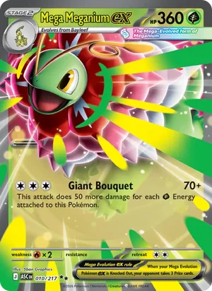 Mega Meganium ex 010/217 Double Rare, Ascended Heroes Pokémon TCG card