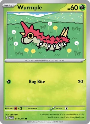 Wurmple 011/217 Common, Ascended Heroes Pokémon TCG card