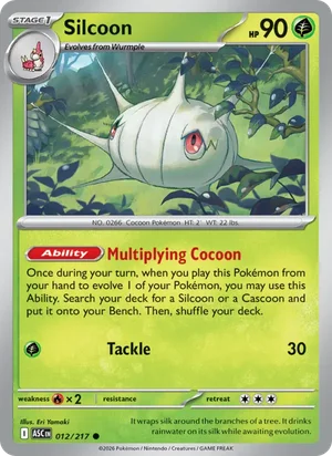 Silcoon 012/217 Common, Ascended Heroes Pokémon TCG card