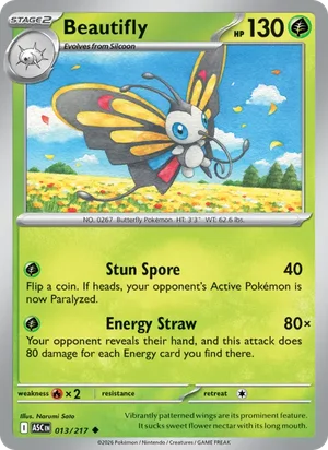 Beautifly 013/217 Uncommon, Ascended Heroes Pokémon TCG card