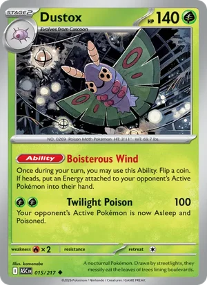 Dustox 015/217 Uncommon, Ascended Heroes Pokémon TCG card