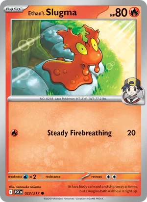 Ethan's Slugma 023/217 Common, Ascended Heroes Pokémon TCG card