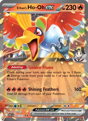 Ethan's Ho-Oh ex 026/217 Double Rare, Ascended Heroes Pokémon TCG card