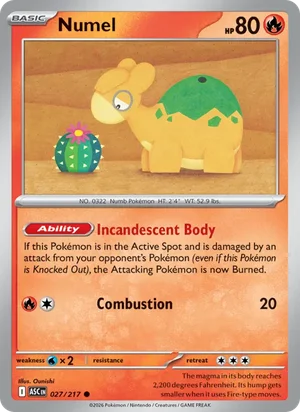 Numel 027/217 Common, Ascended Heroes Pokémon TCG card