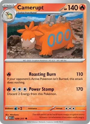 Camerupt 028/217 Uncommon, Ascended Heroes Pokémon TCG card