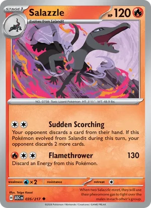 Salazzle 035/217 Uncommon, Ascended Heroes Pokémon TCG card