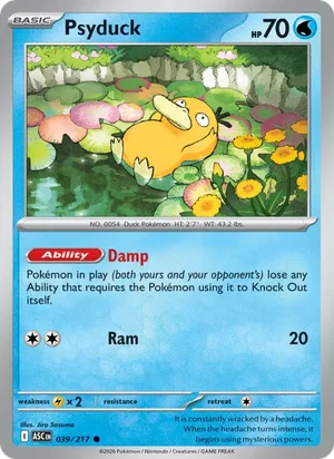 Psyduck 039/217 Common, Ascended Heroes Pokémon TCG card
