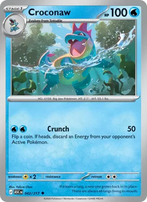 Croconaw 042/217 Uncommon, Ascended Heroes Pokémon TCG card