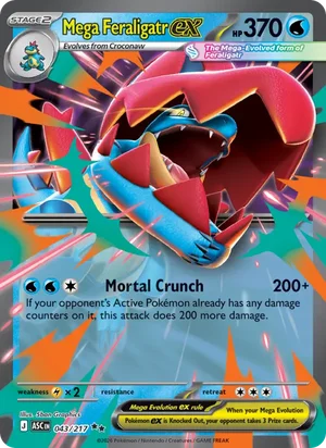 Mega Feraligatr ex 043/217 Double Rare, Ascended Heroes Pokémon TCG card