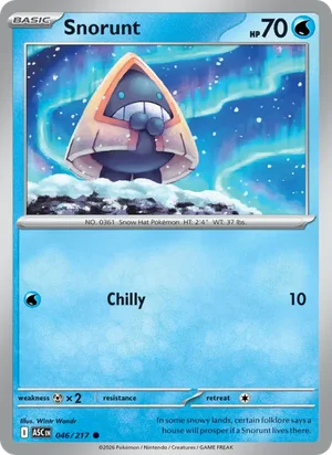 Snorunt 046/217 Common, Ascended Heroes Pokémon TCG card