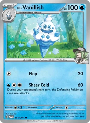 N's Vanillish 050/217 Common, Ascended Heroes Pokémon TCG card