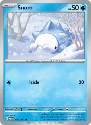 Snom 052/217 Common, Ascended Heroes Pokémon TCG card