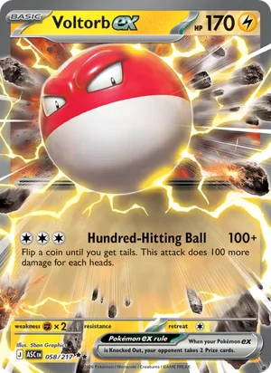 Voltorb ex 058/217 Double Rare, Ascended Heroes Pokémon TCG card