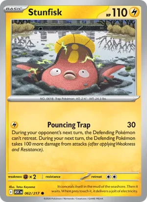 Stunfisk 062/217 Common, Ascended Heroes Pokémon TCG card