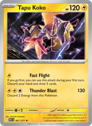 Tapu Koko 067/217 Rare, Ascended Heroes Pokémon TCG card