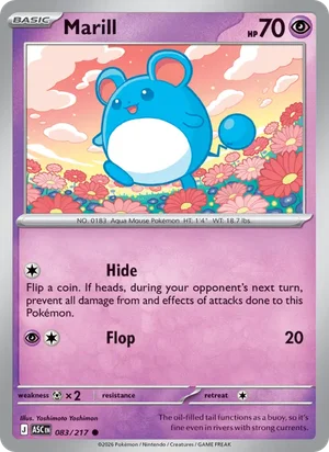 Marill 083/217 Common, Ascended Heroes Pokémon TCG card