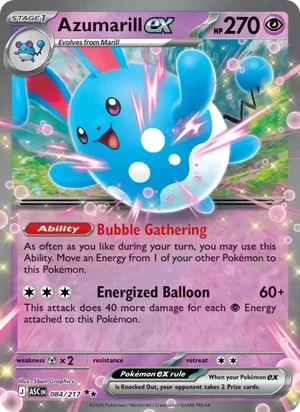 Azumarill ex 084/217 Double Rare, Ascended Heroes Pokémon TCG card