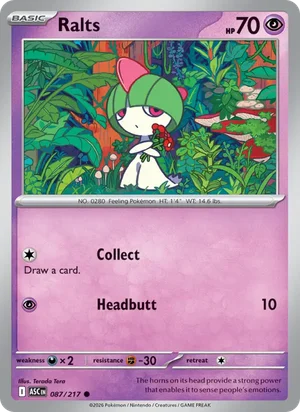 Ralts 087/217 Common, Ascended Heroes Pokémon TCG card