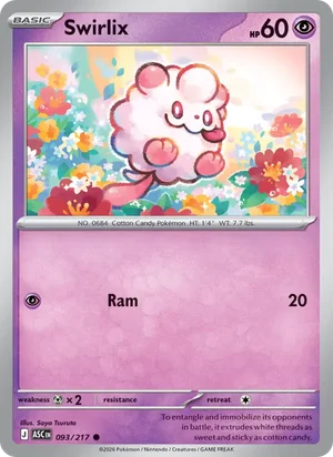 Swirlix 093/217 Common, Ascended Heroes Pokémon TCG card