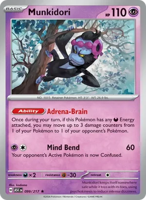 Munkidori 099/217 Rare, Ascended Heroes Pokémon TCG card