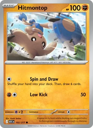 Hitmontop 102/217 Common, Ascended Heroes Pokémon TCG card