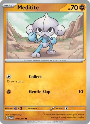 Meditite 103/217 Common, Ascended Heroes Pokémon TCG card