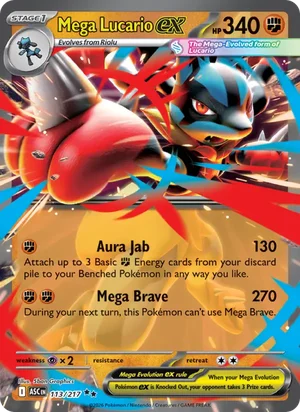 Mega Lucario ex 113/217 Double Rare, Ascended Heroes Pokémon TCG card