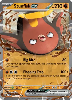 Stunfisk ex 114/217 Double Rare, Ascended Heroes Pokémon TCG card