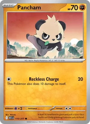 Pancham 115/217 Common, Ascended Heroes Pokémon TCG card