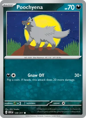 Poochyena 128/217 Common, Ascended Heroes Pokémon TCG card