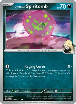 Cynthia's Spiritomb 133/217 Uncommon, Ascended Heroes Pokémon TCG card